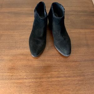 MANGO black suede heel boots